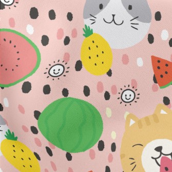 Fruit Loving Cat Lightweight Cotton Poplin