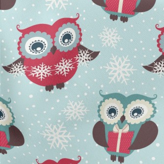 Snowflake Owl Lightweight Cotton Poplin