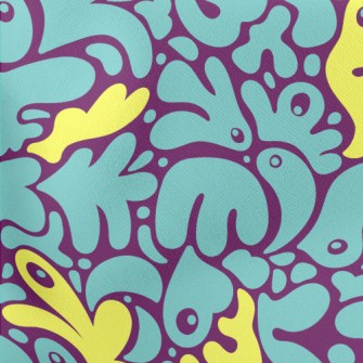 Abstract Footprints Lightweight Cotton Poplin