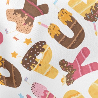 Alphabet Dessert Lightweight Cotton Poplin