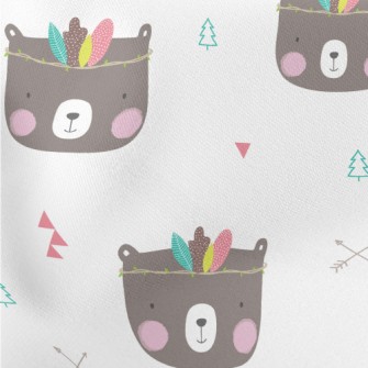 Feather Decorated Bear Lightweight Cotton Poplin