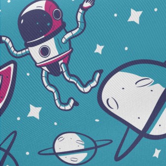 Planet And Dancing Spaceman Midweight Cotton Poplin