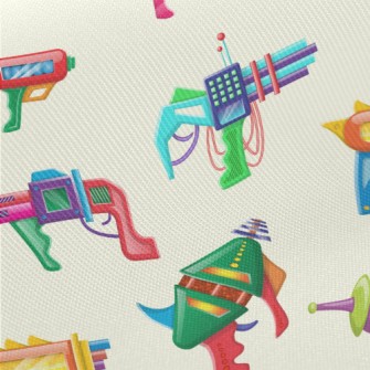 Various Colorful Toy Pistols Midweight Cotton Poplin