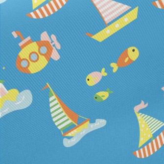 Sea Boat Submarine Midweight Cotton Poplin
