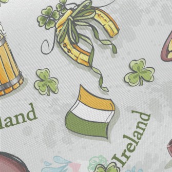 Wooden Beer And Horseshoe Midweight Cotton Poplin