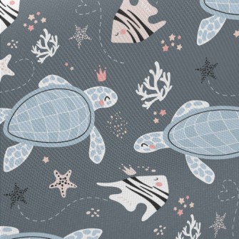 Turtles And Tropical Fish Midweight Cotton Poplin