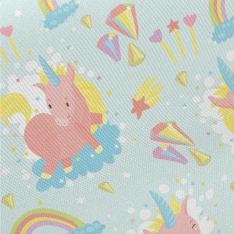Unicorn And Rainbow Midweight Cotton Poplin