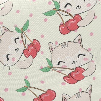 Cherry Cat Midweight Cotton Poplin