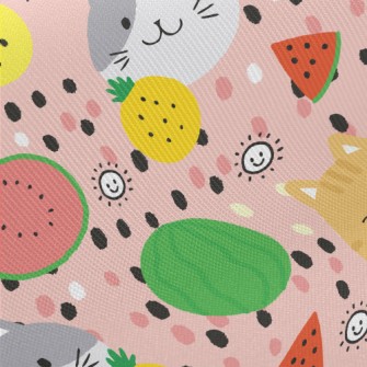 Fruit Loving Cat Midweight Cotton Poplin