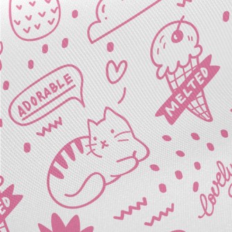 Ice Cream And Cats Midweight Cotton Poplin