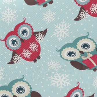 Snowflake Owl Midweight Cotton Poplin