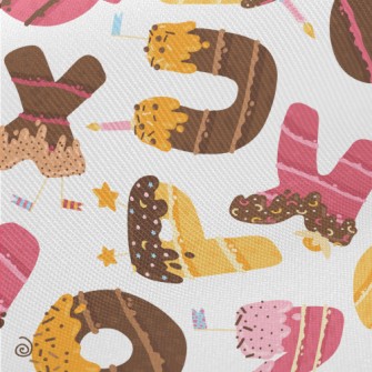 Alphabet Dessert Midweight Cotton Poplin