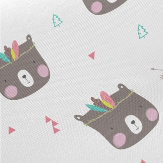Feather Decorated Bear Midweight Cotton Poplin