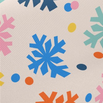 Colorful Snowflakes Midweight Cotton Poplin