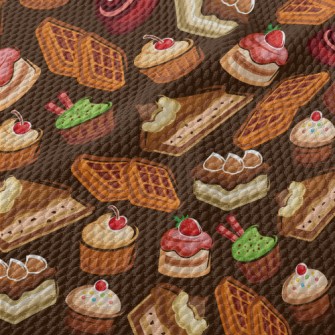 Various Cupcakes And Square Mu Birdseye Piqué