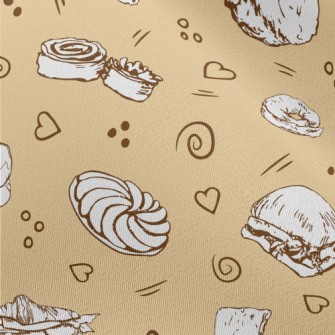 Hand Drawn Various Bread And C Chiffon