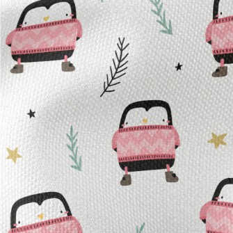 Pink Sweater Penguin Waterproof Canvas