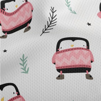 Pink Sweater Penguin Athletic Mesh Flat Back