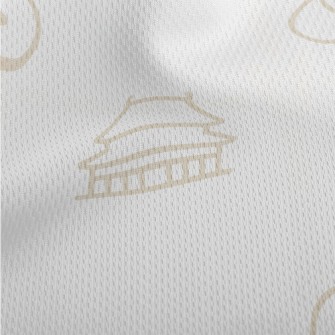 Tai Chi Temple And Dragon Patt Athletic Mesh Flat Back