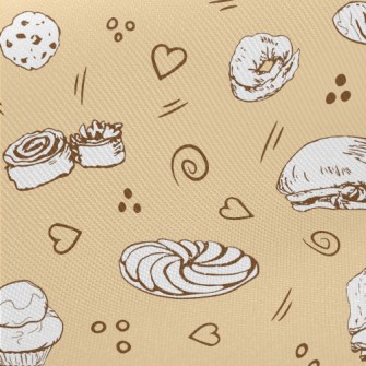 Hand Drawn Various Bread And C Twill