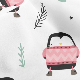 Pink Sweater Penguin Micro Fleece