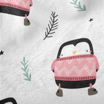 Pink Sweater Penguin Minky