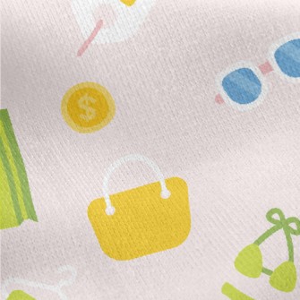 Shopping Mall Pattern Jersey Backed Fleece