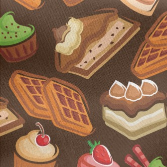 Various Cupcakes And Square Mu Jersey Backed Fleece