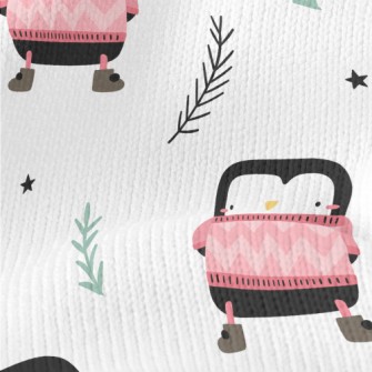 Pink Sweater Penguin Stretch Jersey