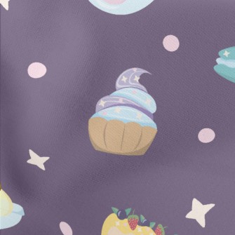 Various Desserts With Polka Do Lightweight Cotton Poplin