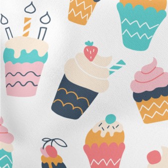 Cute Colorful Ice Cream Cup Lightweight Cotton Poplin