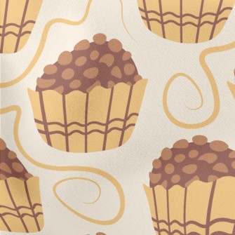 Chocolate Nut Crumb Cake Lightweight Cotton Poplin