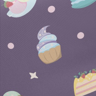 Various Desserts With Polka Do Midweight Cotton Poplin