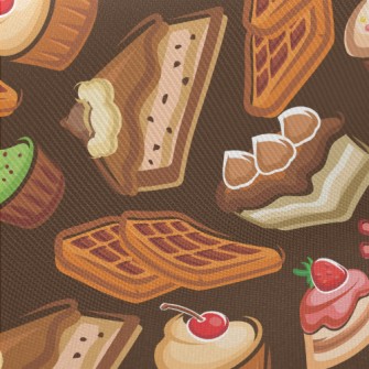 Various Cupcakes And Square Mu Midweight Cotton Poplin