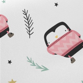 Pink Sweater Penguin Midweight Cotton Poplin