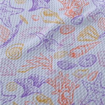 Color Lines Starfish Shells Se Birdseye Piqué