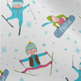Boy Skiing In Winter Chiffon