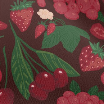 Red Strawberry Cherry Berries Chiffon