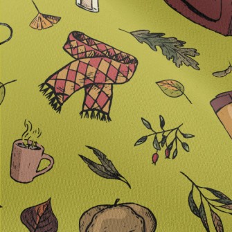 Autumn Maple Leaves And Hot Te Chiffon