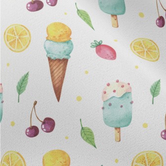 Hand Drawn Ice Cream With Stra Chiffon