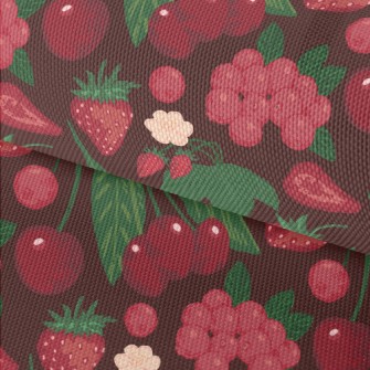 Red Strawberry Cherry Berries Waterproof Oxford