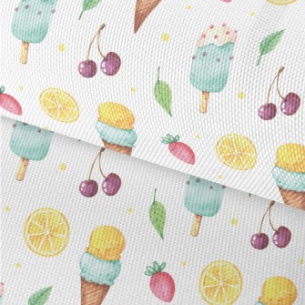 Hand Drawn Ice Cream With Stra Waterproof Oxford