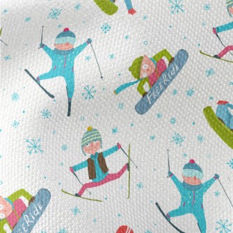 Boy Skiing In Winter Waterproof Canvas