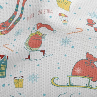 Snowflake Gift House Sled Athletic Mesh Flat Back