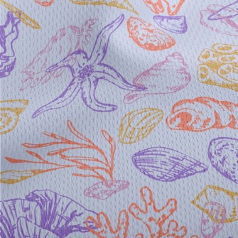 Color Lines Starfish Shells Se Athletic Mesh Flat Back