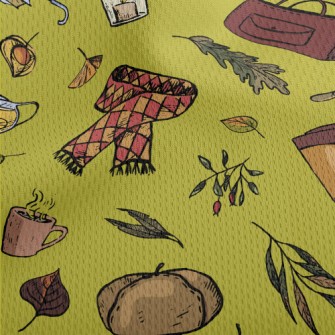 Autumn Maple Leaves And Hot Te Athletic Mesh Flat Back