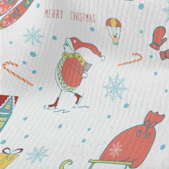 Snowflake Gift House Sled Terry