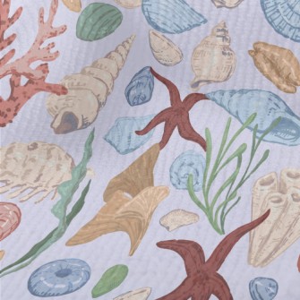 Hand Drawn Starfish Coral Shel Terry
