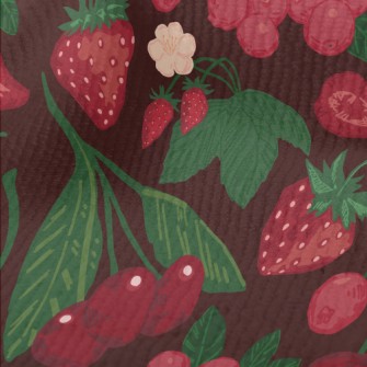 Red Strawberry Cherry Berries Terry