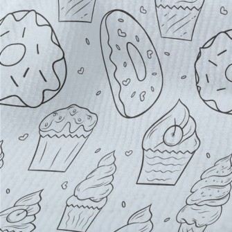 Hand Drawn Ice Cream And Donut Terry